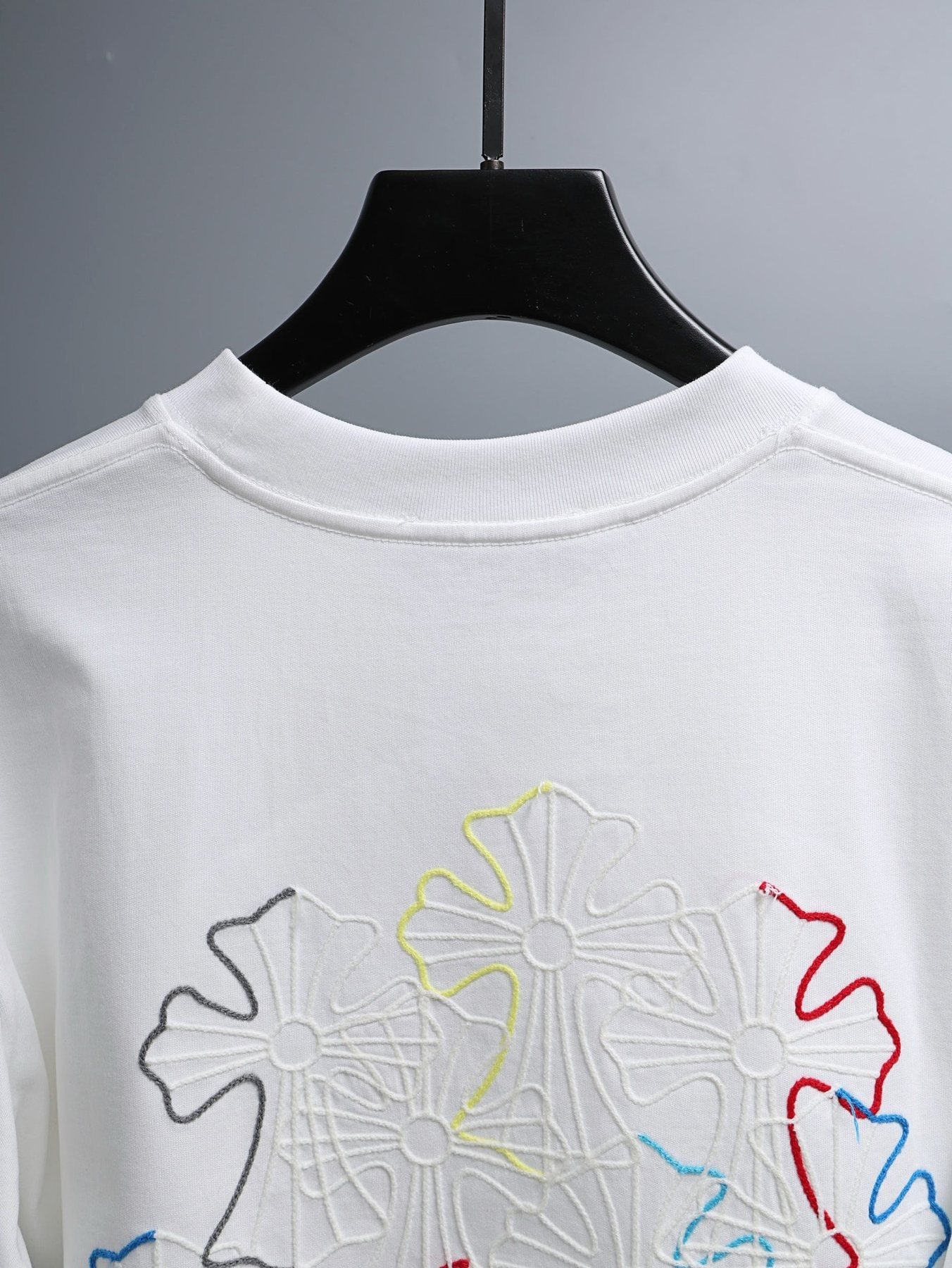 Chrome Hearts Floral Cross Embroidered T-Shirt — detail
