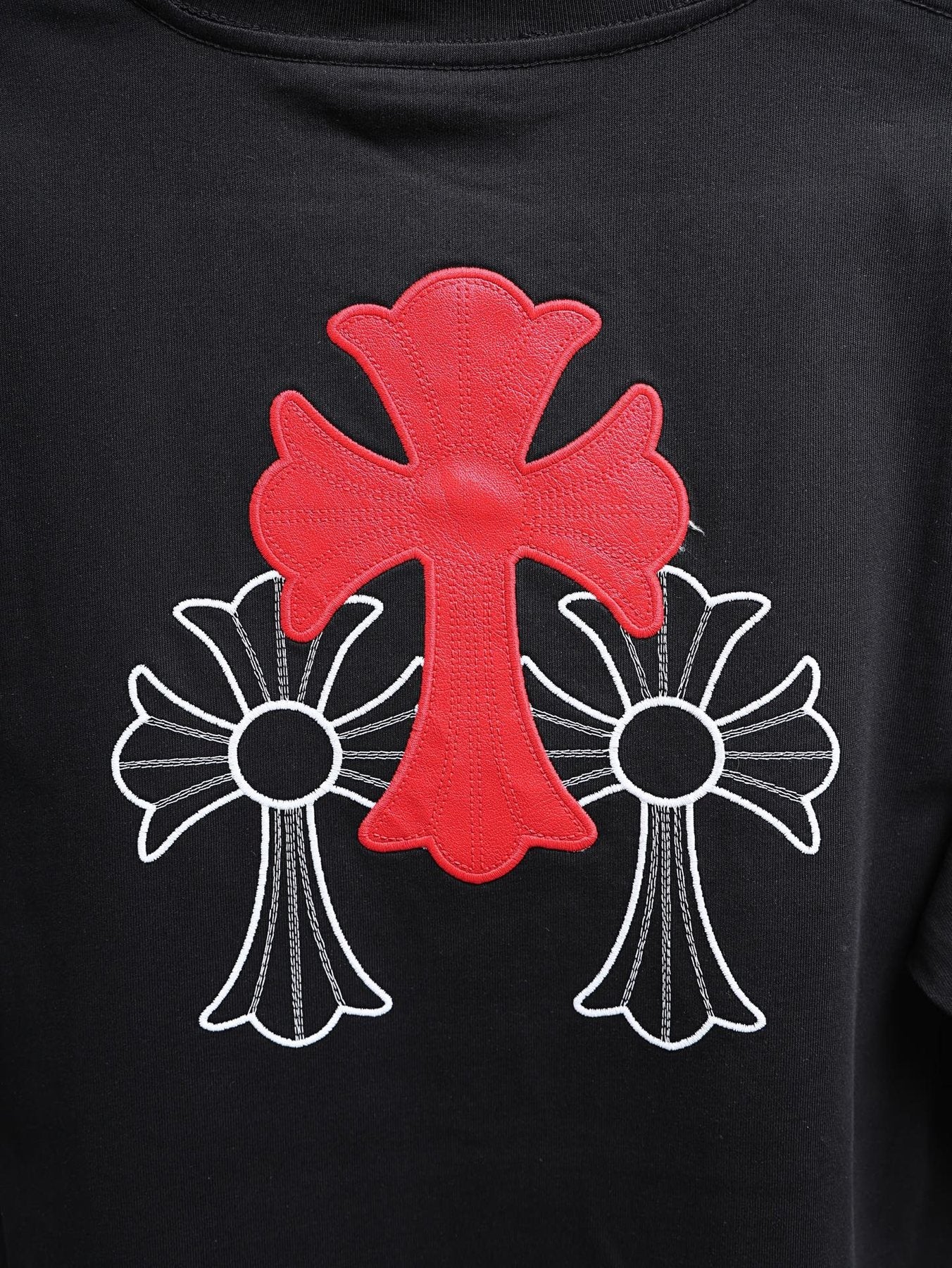 Chrome Hearts Black Cross Graphic Short-Sleeve T-Shirt — detail