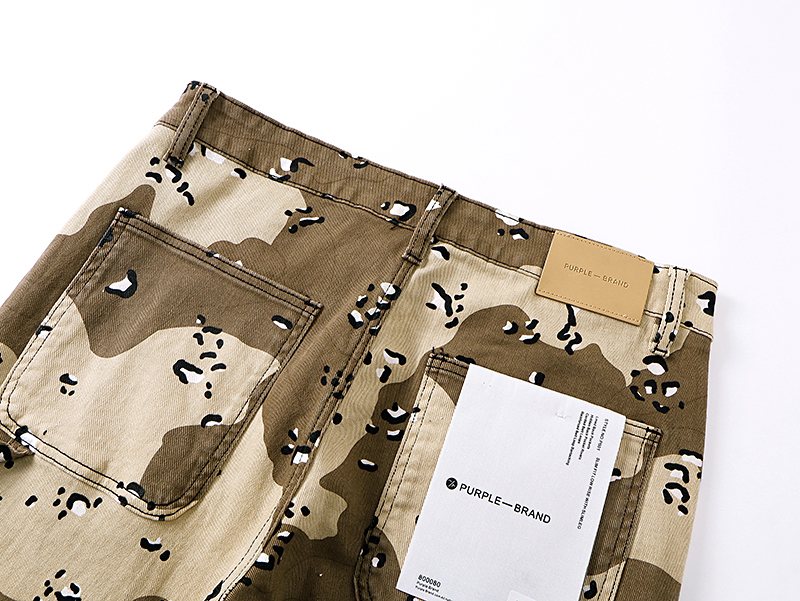 Purple Brand Tan Camo Five-Pocket Pants — detail