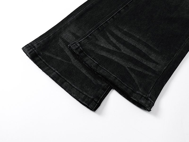 Purple Brand Distressed Washed Flare Jeans — detail