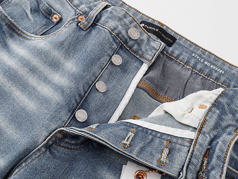 Purple Brand Light Blue Embellished Washed Jeans — detail