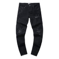 AMIRI Black Distressed Moto Panel Jeans — hero