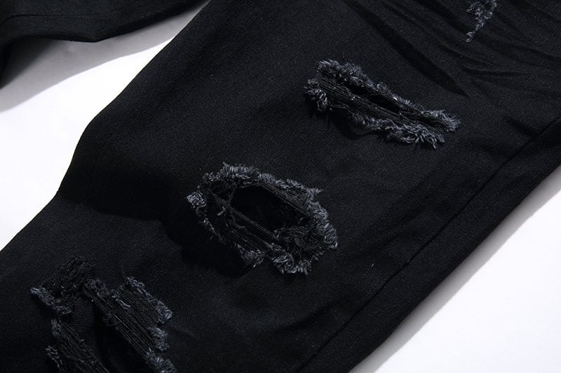 AMIRI Black Distressed Lettering Jeans — detail