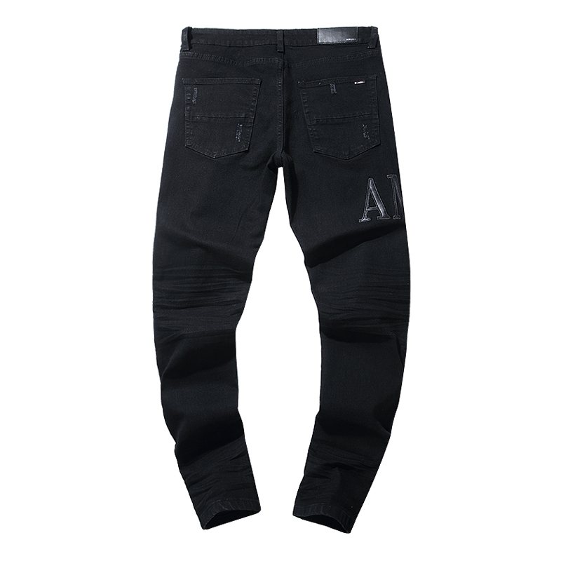 AMIRI Black Distressed Lettering Jeans — back