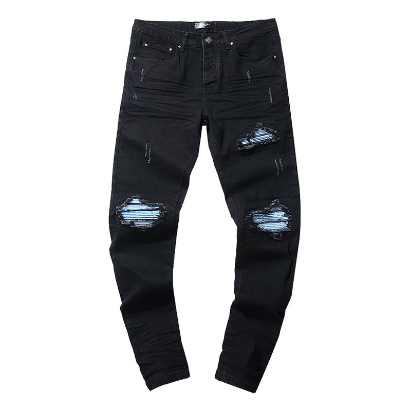 AMIRI Black Distressed Biker Jeans — hero