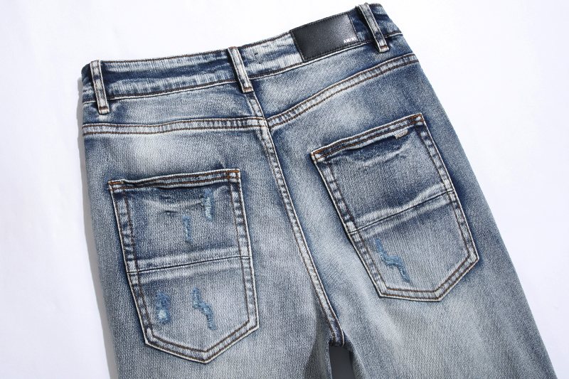 AMIRI Light Blue Distressed Jeans — detail