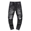 AMIRI Black Distressed Letter Graphic Jeans — hero