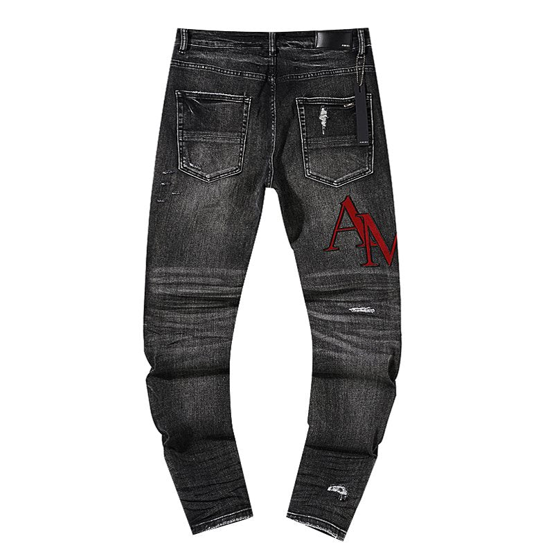 AMIRI Red Letter Graphic Washed Jeans — back