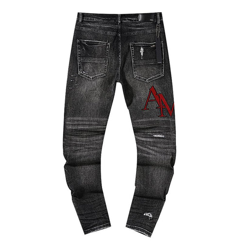 AMIRI Red Letter Graphic Washed Jeans — back