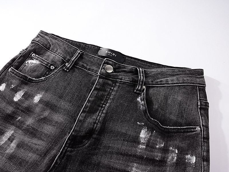 AMIRI Paint-Splatter Distressed Jeans — detail