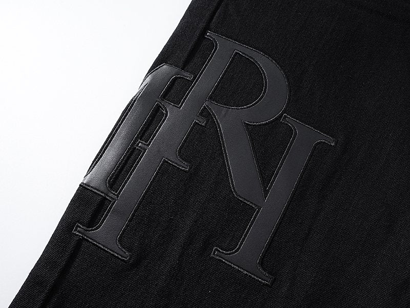 AMIRI Tonal Letter Graphic Black Jeans — detail
