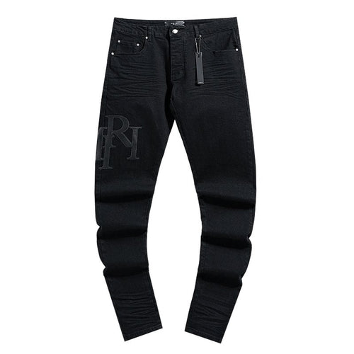 AMIRI Tonal Letter Graphic Black Jeans — hero