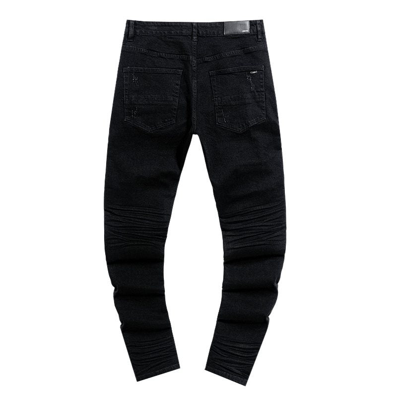 AMIRI Black Distressed Moto Jeans — back
