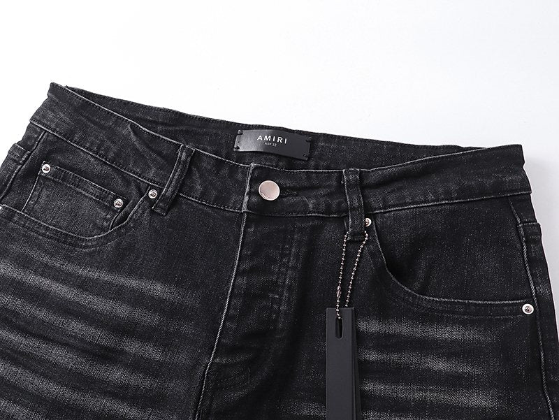 AMIRI Black Washed Graphic Jeans — detail