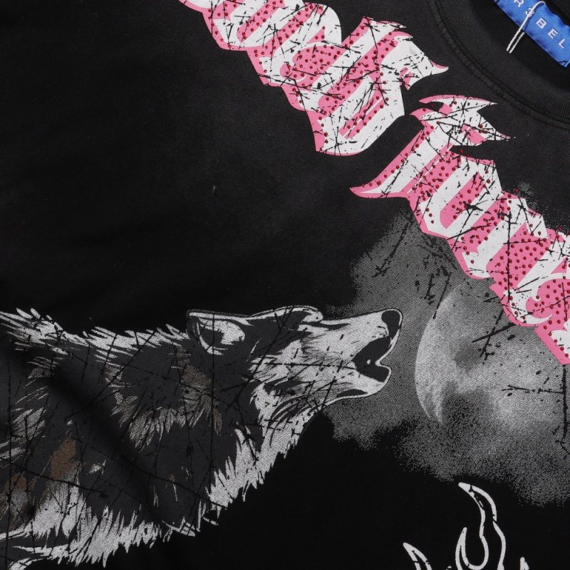 R3BEL Howl Wolf Graphic T-Shirt — detail