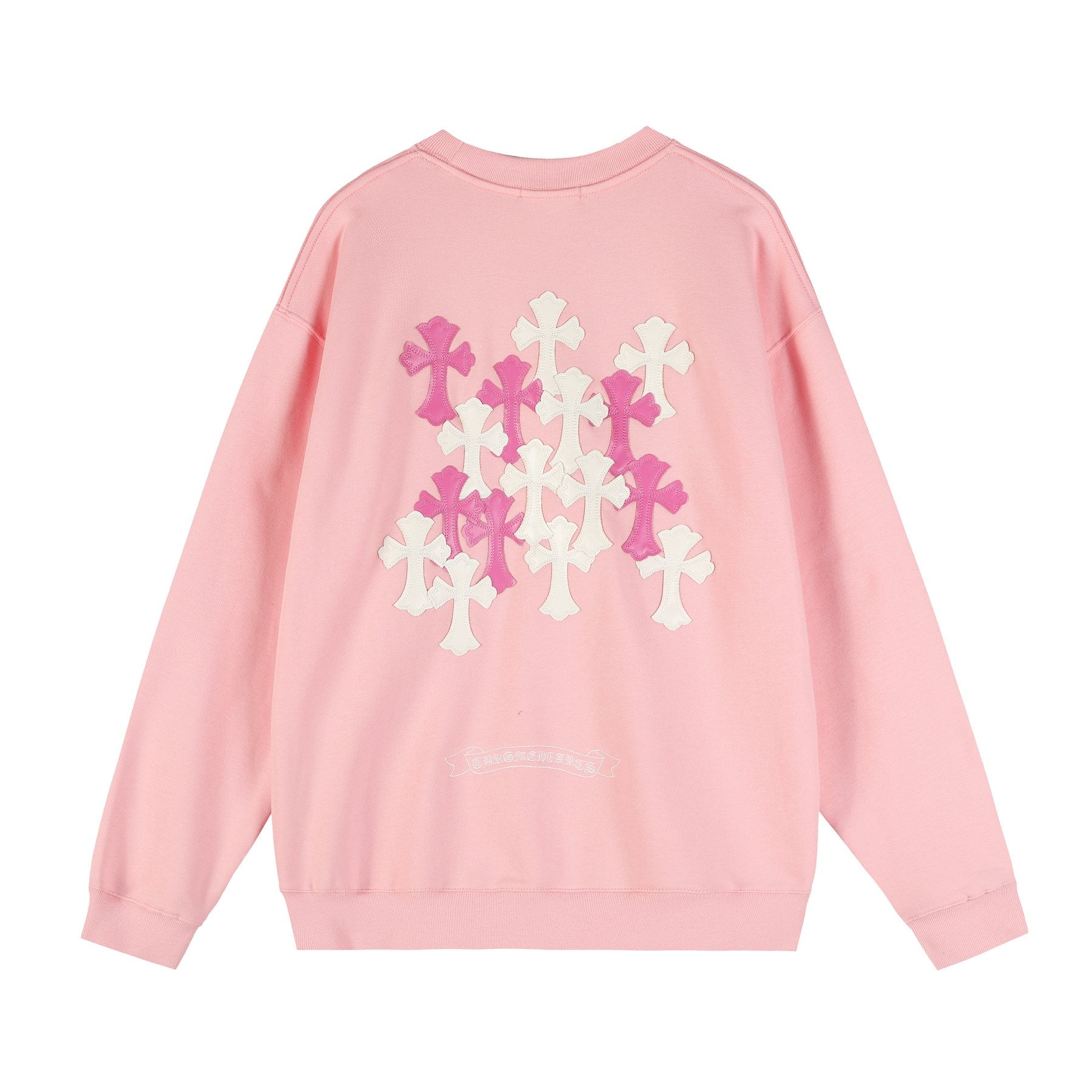 Chrome Hearts Pink Graphic Applique Crewneck Sweatshirt — back