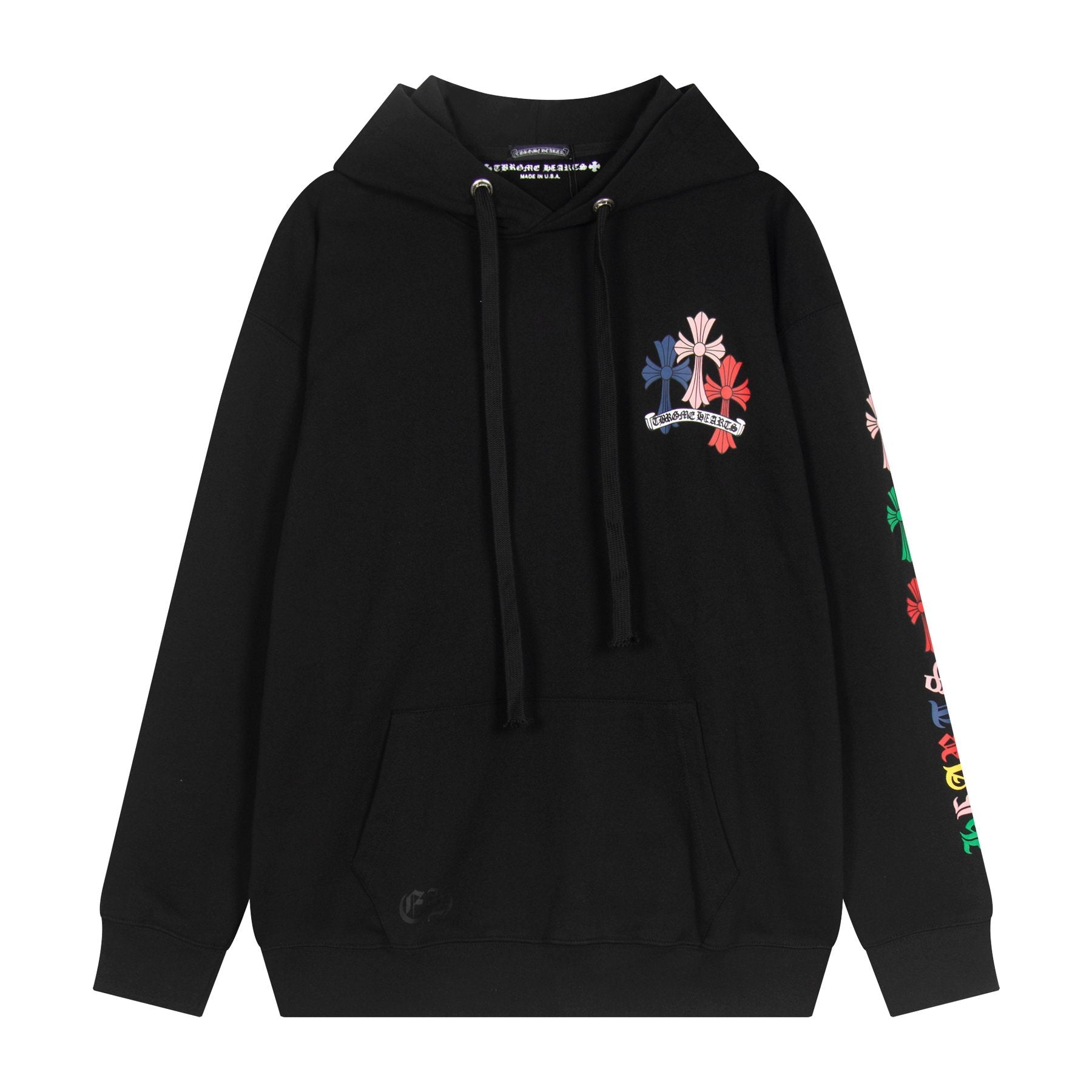 Chrome Hearts Multicolor Floral Cross Graphic Hoodie — front