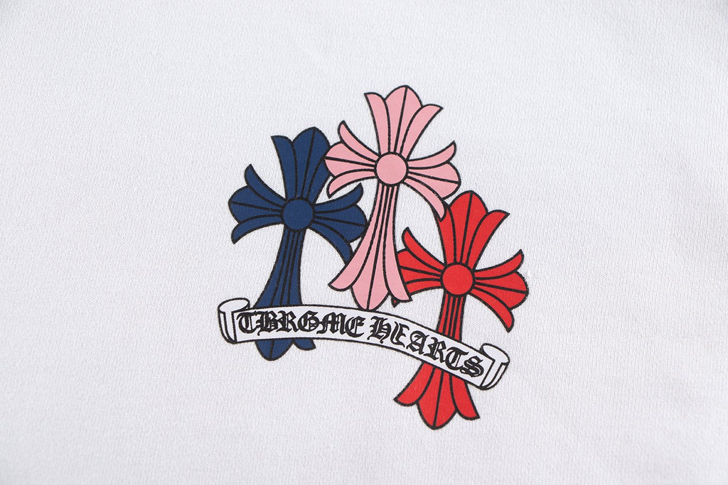 Chrome Hearts Multicolor Floral Cross Graphic Hoodie — detail