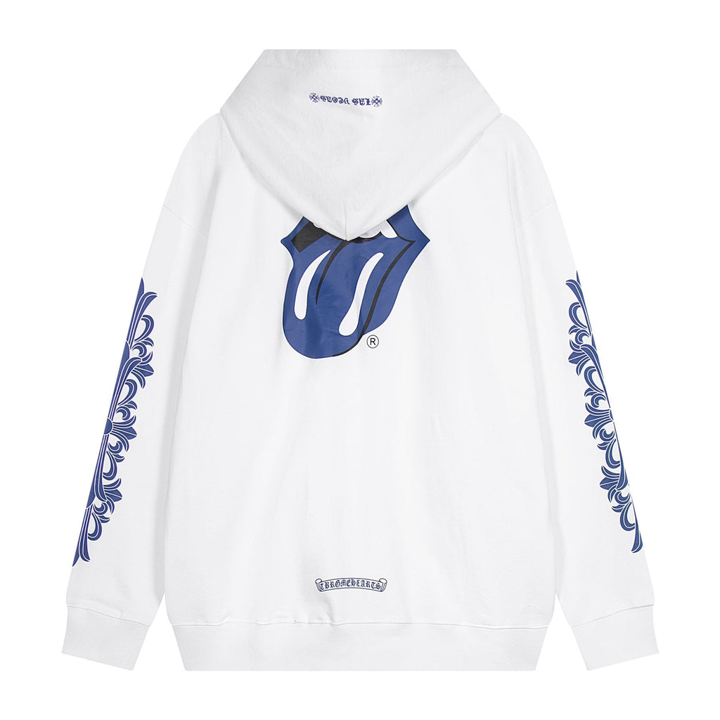 Chrome Hearts Blue Sleeve Graphic Zip Hoodie — back