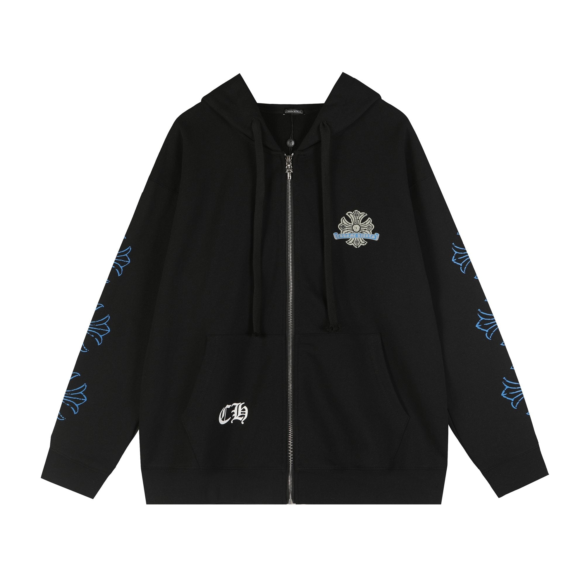 Chrome Hearts Blue Sanskrit Cross Zip Hoodie — hero
