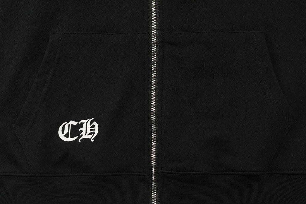 Chrome Hearts Blue Sanskrit Cross Zip Hoodie — detail