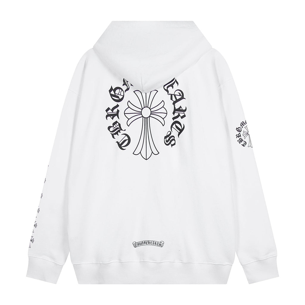 Chrome Hearts Horseshoe Cross Sanskrit Zip Hoodie — back