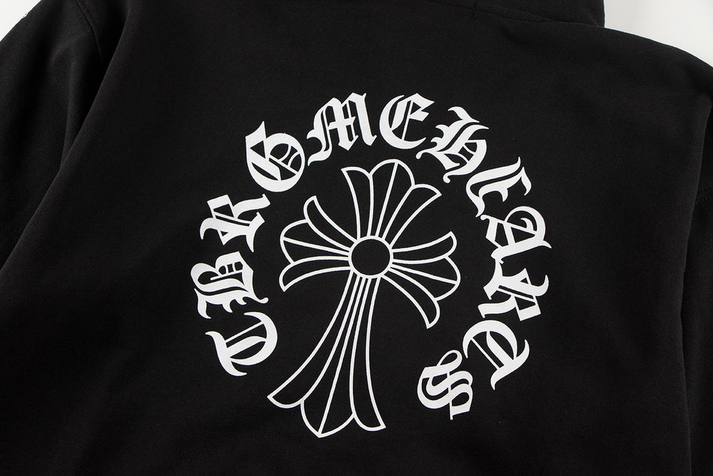 Chrome Hearts Horseshoe Cross Sanskrit Zip Hoodie — detail