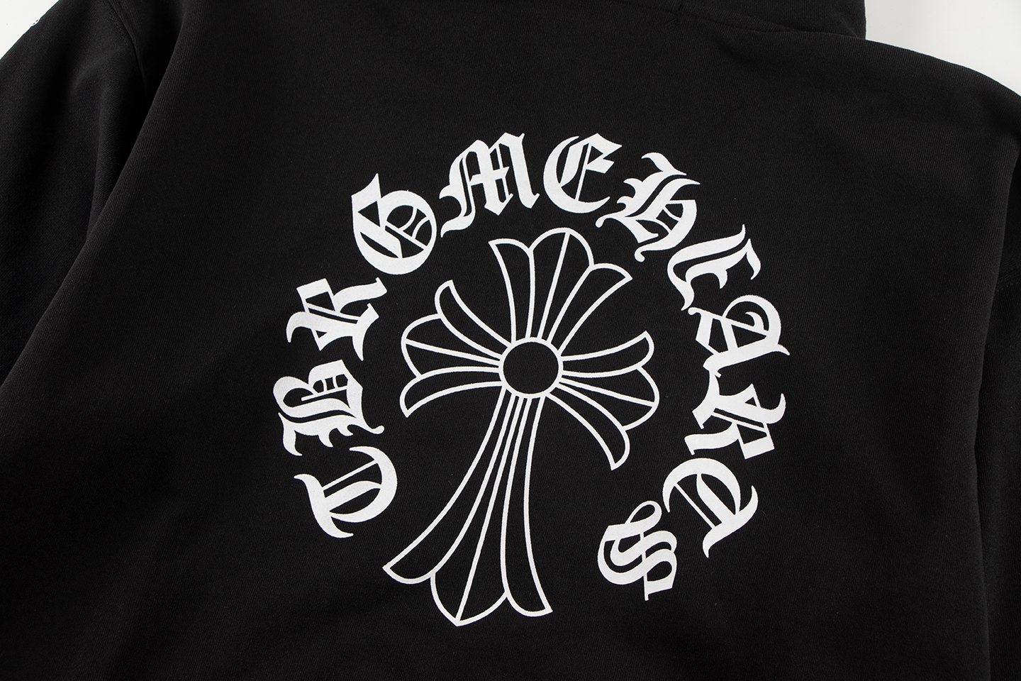 Chrome Hearts Horseshoe Cross Sanskrit Zip Hoodie — detail