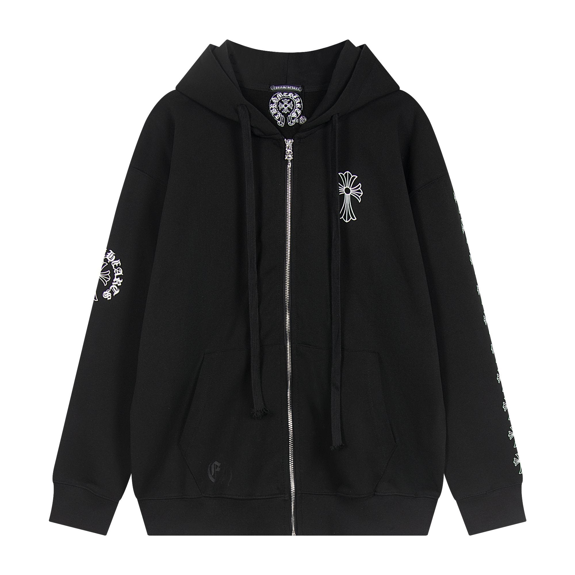Chrome Hearts Horseshoe Cross Sanskrit Zip Hoodie — hero