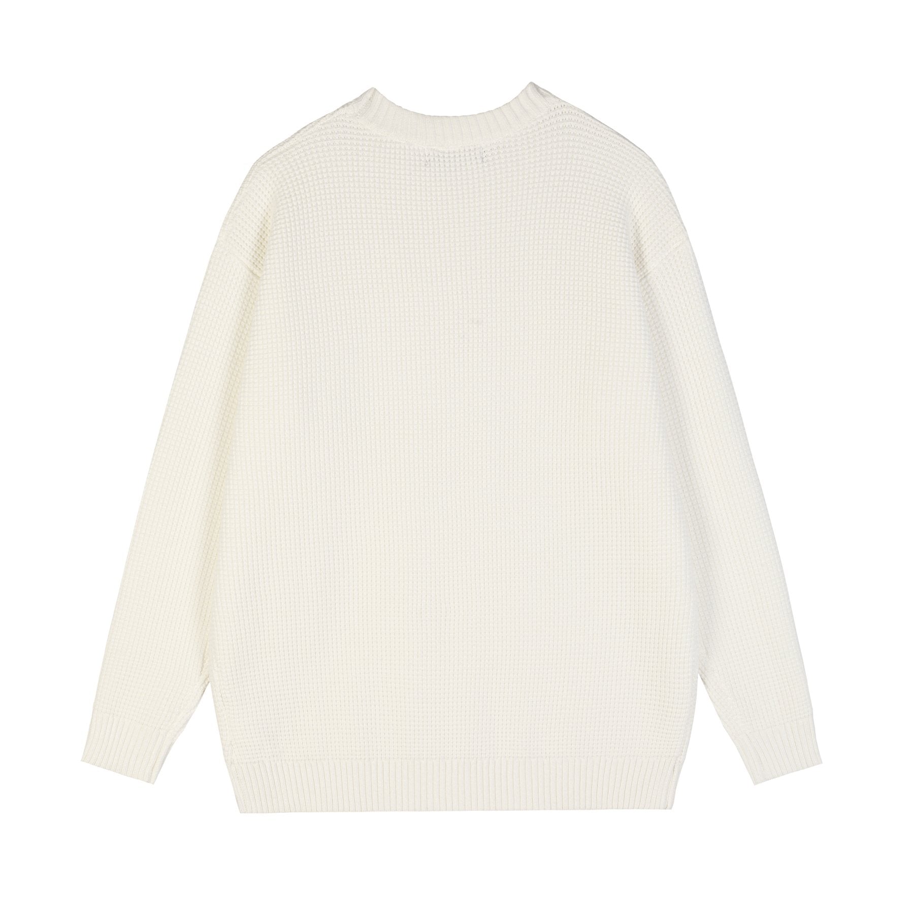 Chrome Hearts Slogan Patch Waffle Knit Crewneck Sweater — back