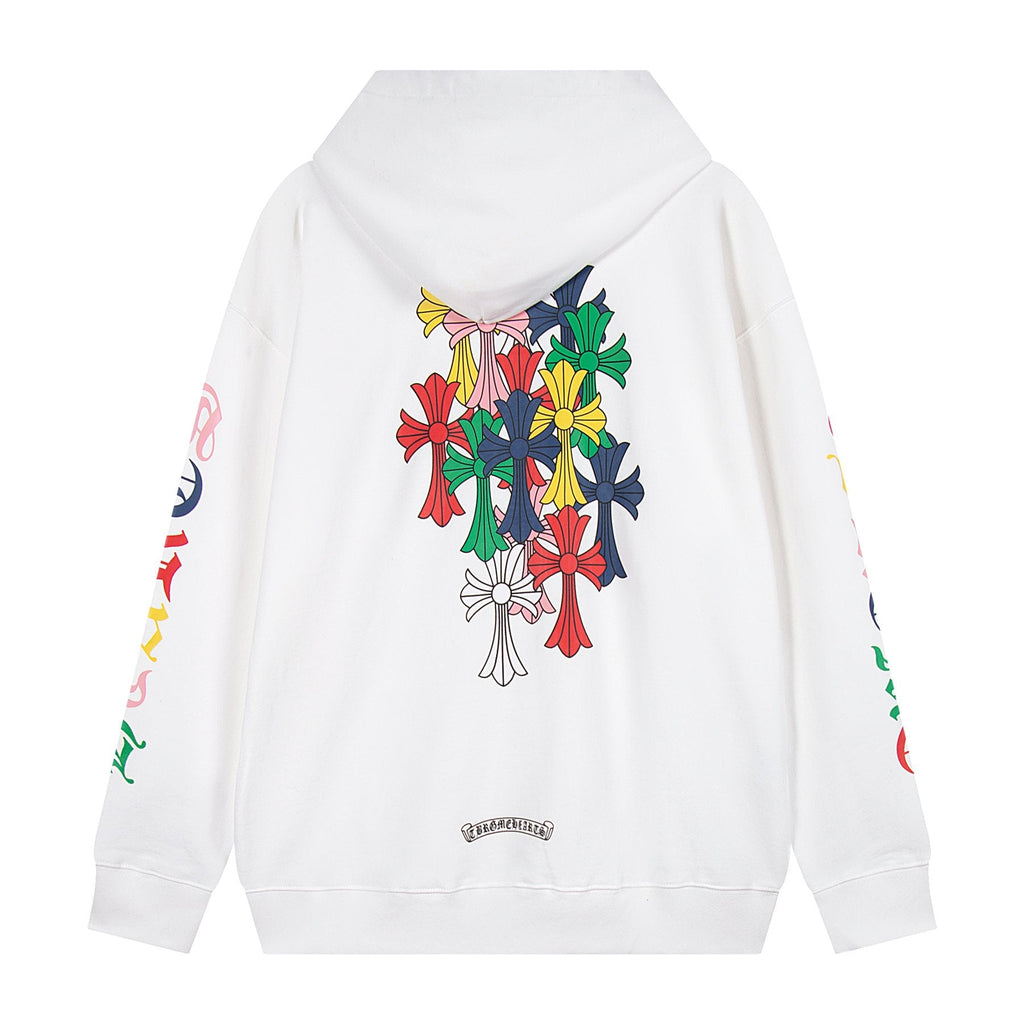 Chrome Hearts Multicolor Cross Graphic Hoodie — back