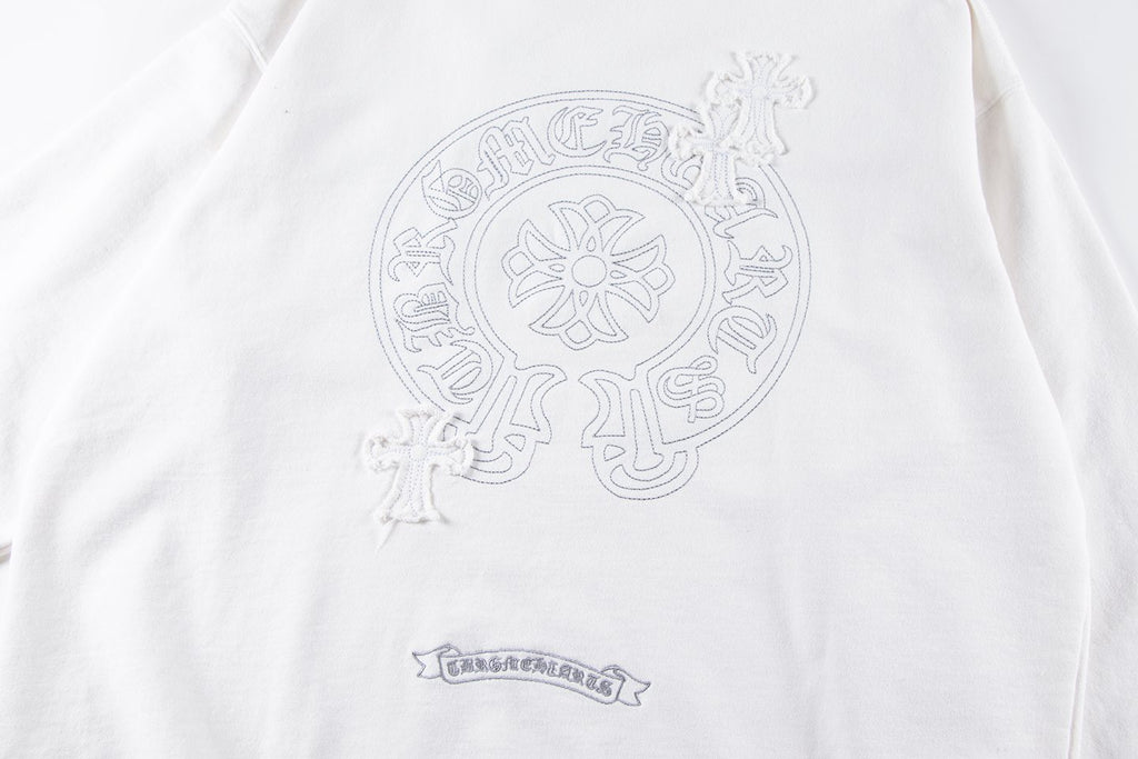 Chrome Hearts Rhinestone Horseshoe Applique Crewneck Sweatshirt — detail