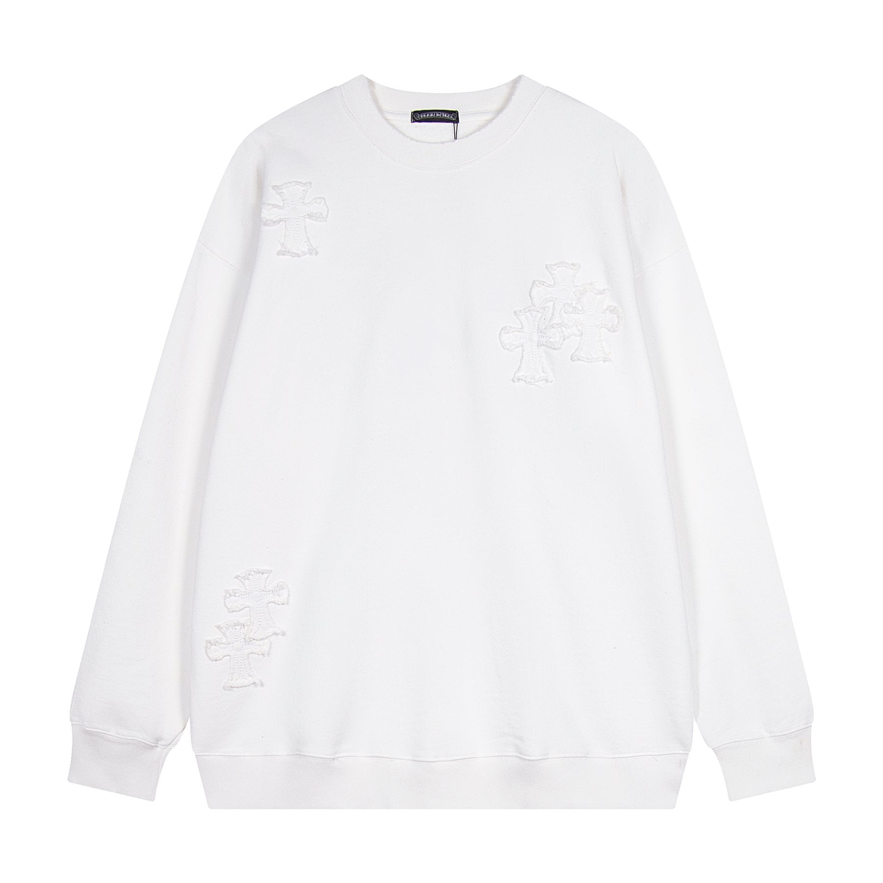 Chrome Hearts Rhinestone Horseshoe Applique Crewneck Sweatshirt — front
