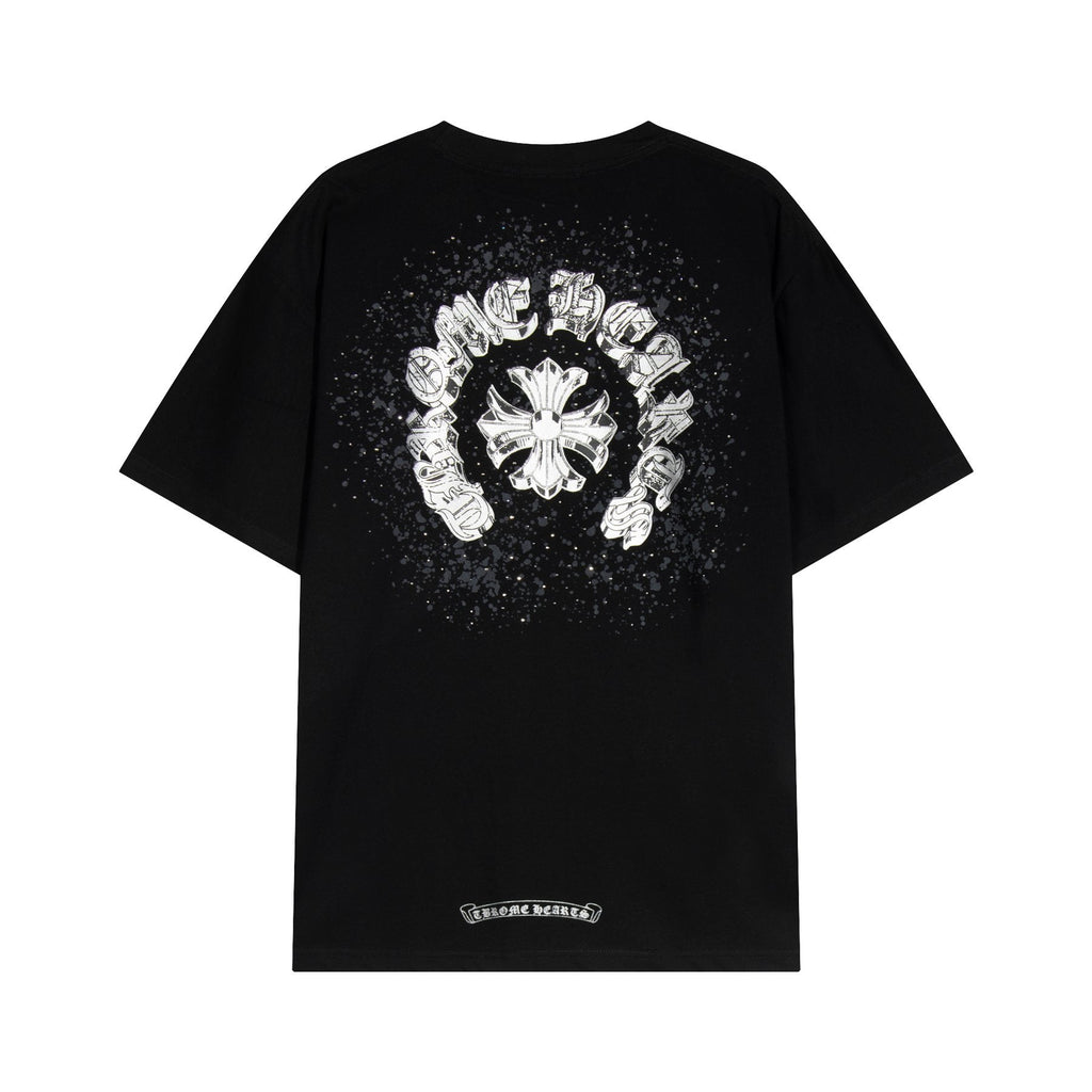 Chrome Hearts Splatter Rhinestone Graphic T-Shirt — back