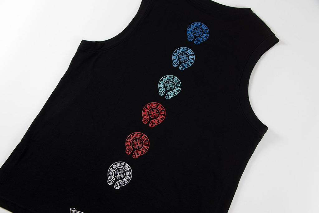 Chrome Hearts Rainbow Horseshoe Graphic Sleeveless T-Shirt — detail