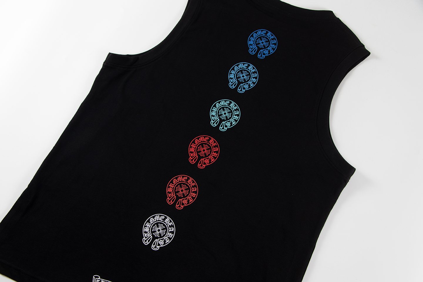 Chrome Hearts Rainbow Horseshoe Graphic Sleeveless T-Shirt — detail