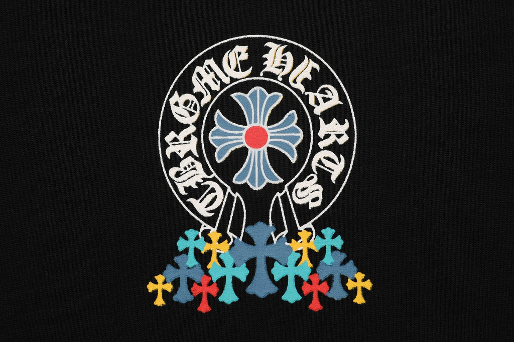 Chrome Hearts Rainbow Floral Cross Graphic T-Shirt — detail