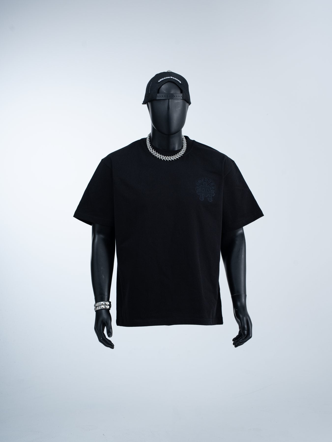 Chrome Hearts Rhinestone Slogan Graphic T-Shirt — front