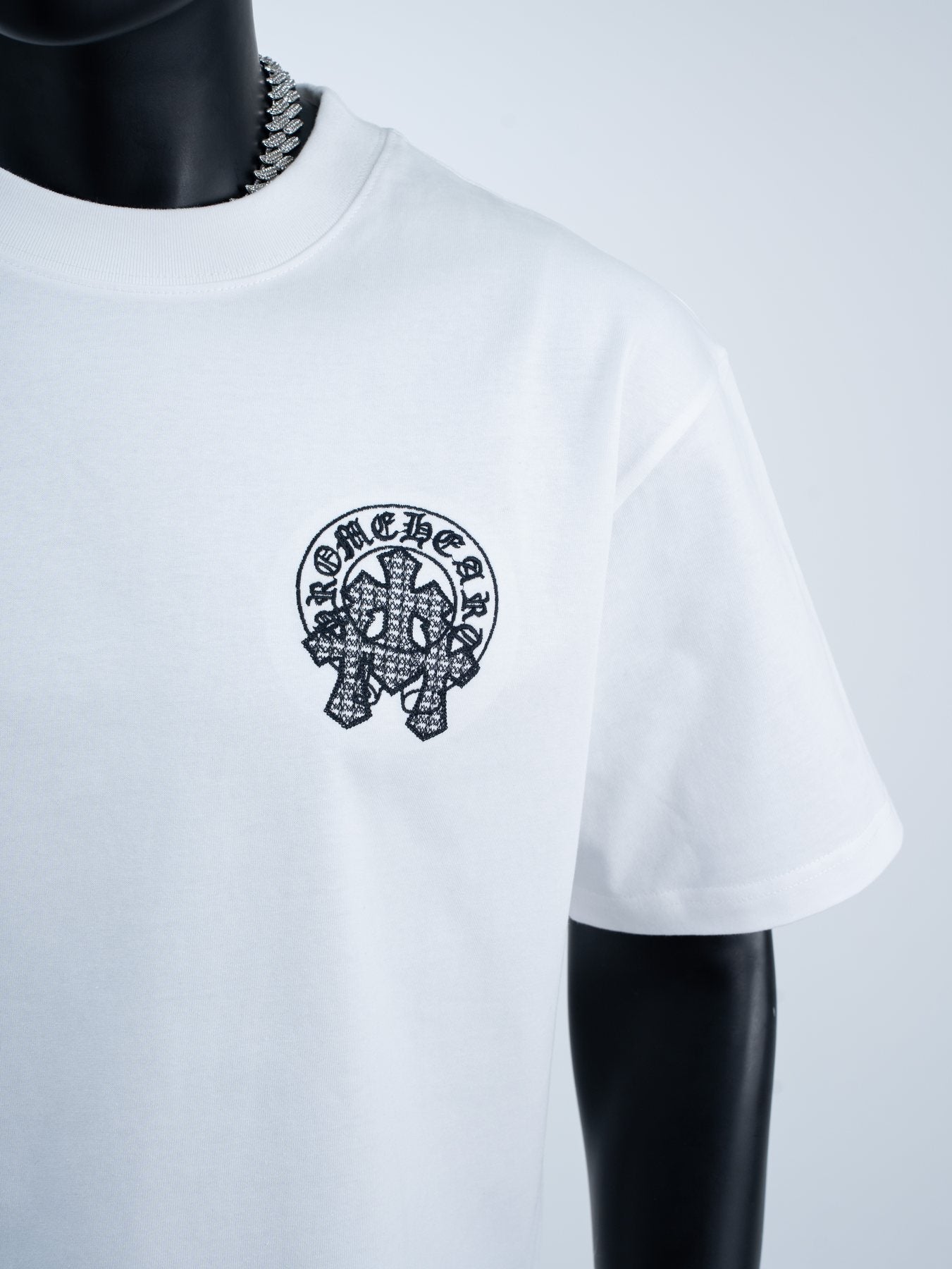 Chrome Hearts Rhinestone Slogan Graphic T-Shirt — detail
