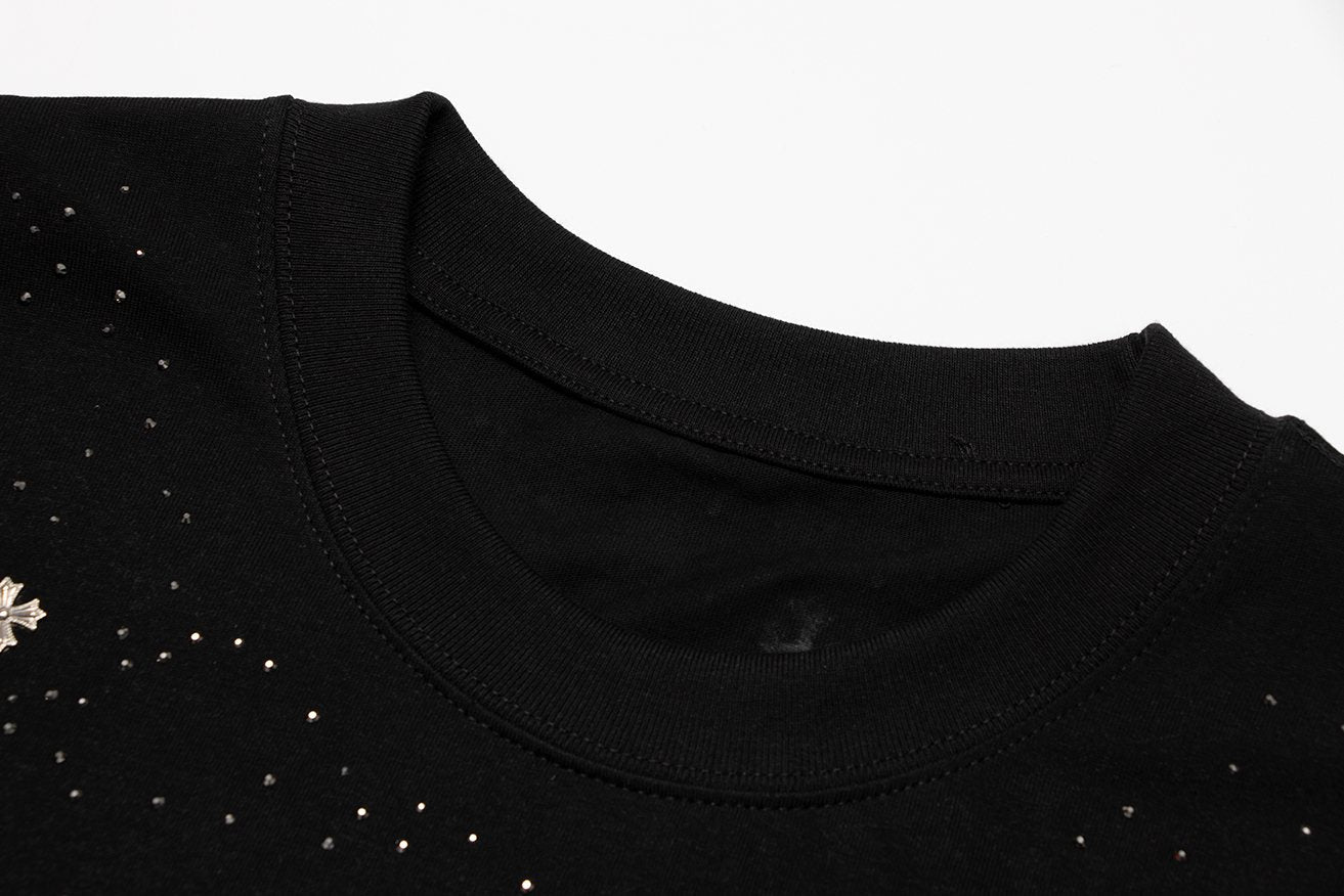 Chrome Hearts Rhinestone Cross Embellished T-Shirt — detail
