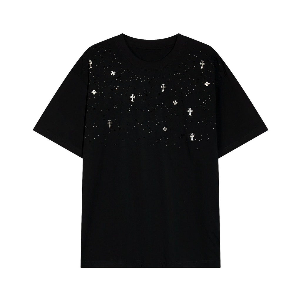 Chrome Hearts Rhinestone Cross Embellished T-Shirt — hero