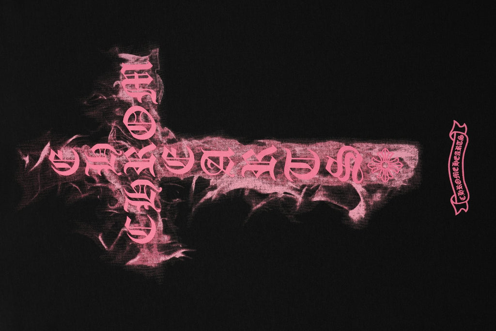 Chrome Hearts Pink Flame Cross Graphic T-Shirt — detail