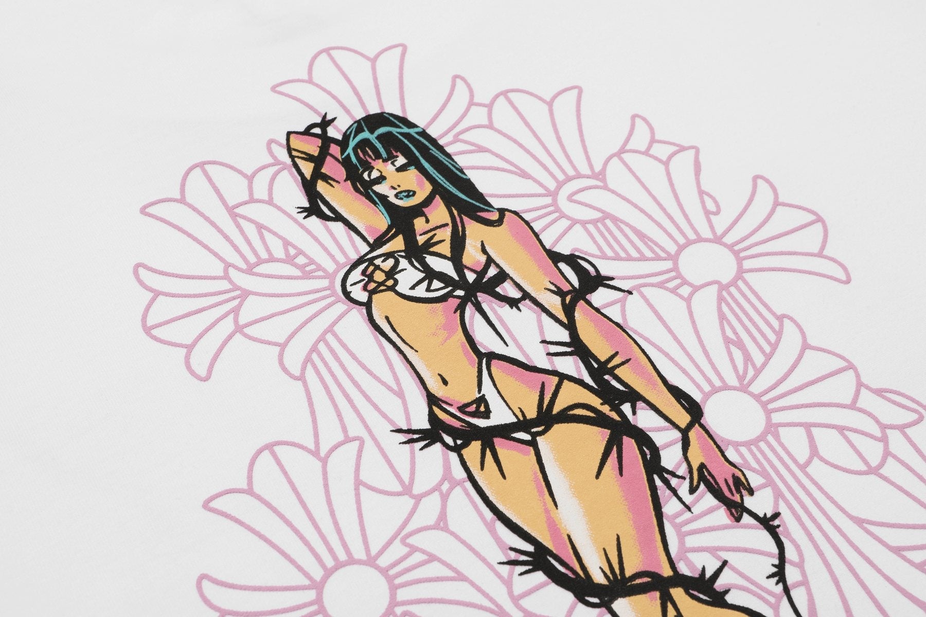 Chrome Hearts Deadly Doll Girl Graphic Short-Sleeve T-Shirt — detail