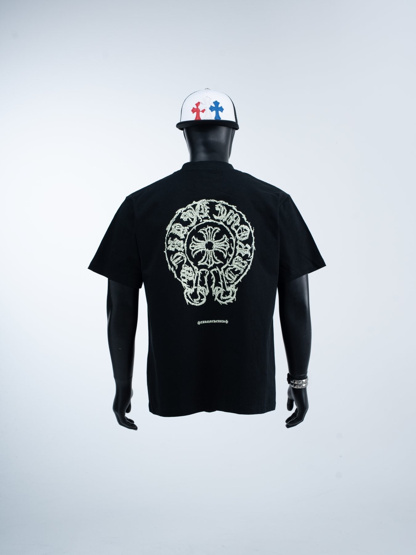 Chrome Hearts Sanskrit Horseshoe Cross Graphic T-Shirt — context