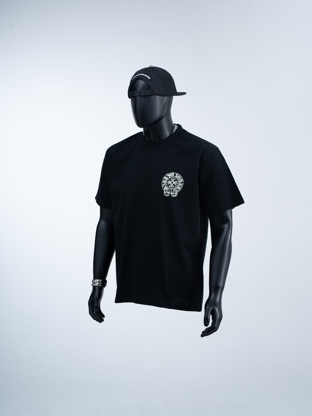 Chrome Hearts Sanskrit Horseshoe Cross Graphic T-Shirt — context