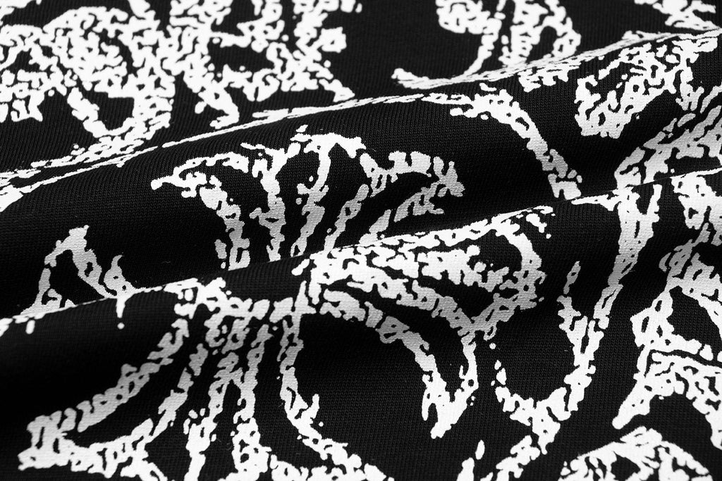 Chrome Hearts Sanskrit Horseshoe Cross Graphic T-Shirt — fabric_closeup