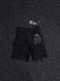 Chrome Hearts Black Graphic Appliqué Denim Cargo Shorts — hero