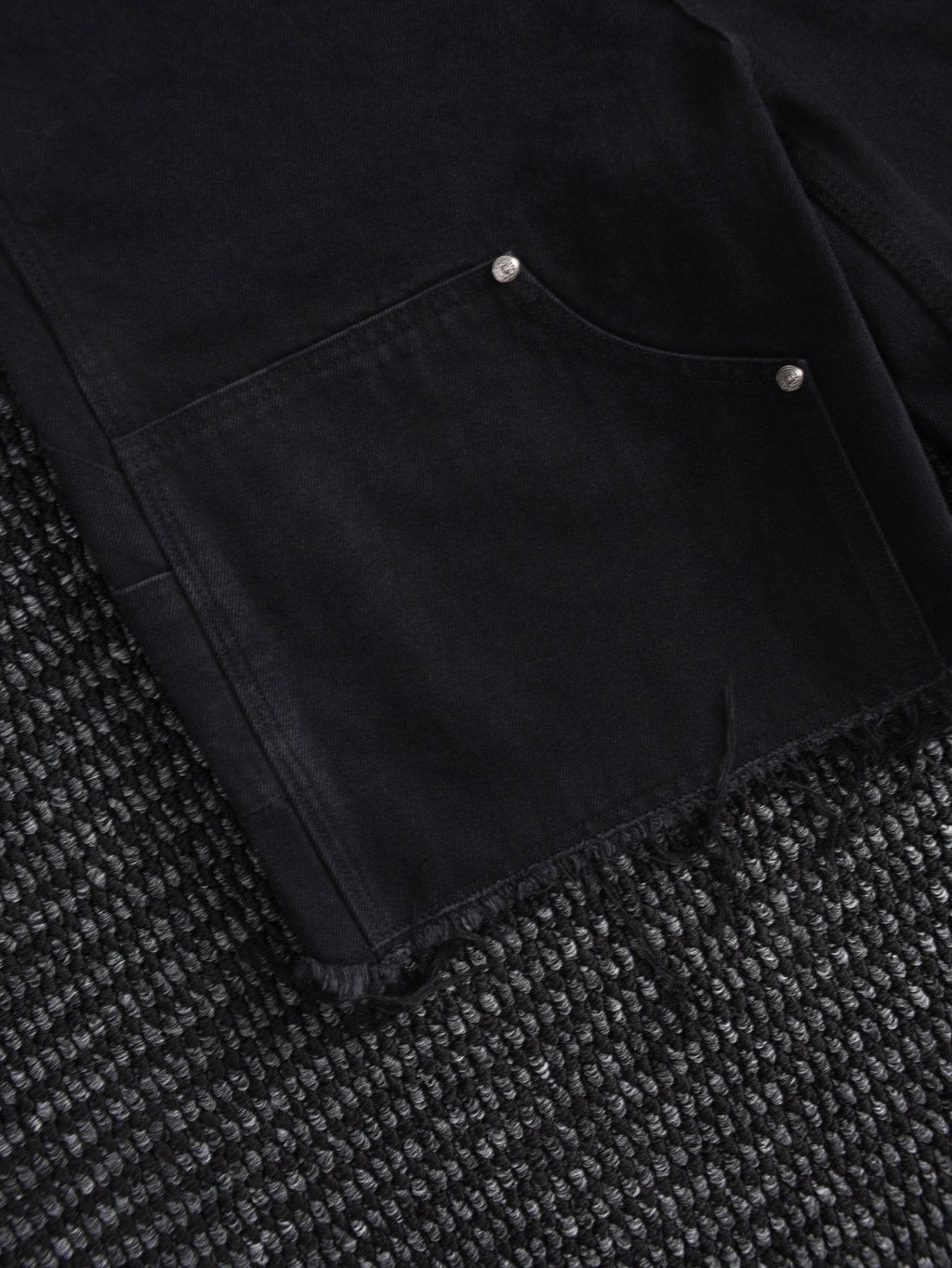 Chrome Hearts Black Graphic Appliqué Denim Cargo Shorts — detail