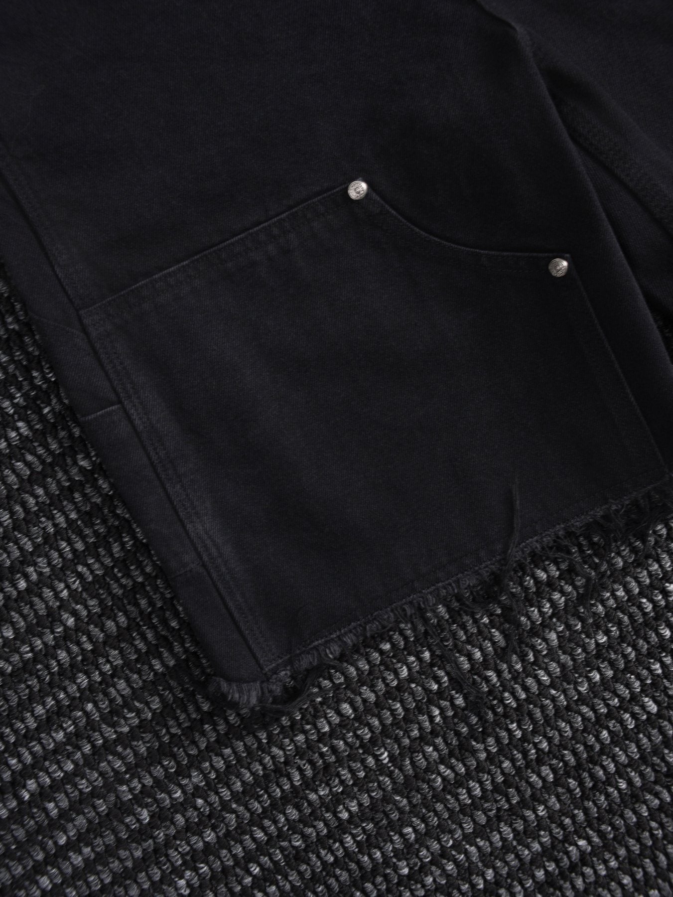 Chrome Hearts Black Graphic Appliqué Denim Cargo Shorts — detail