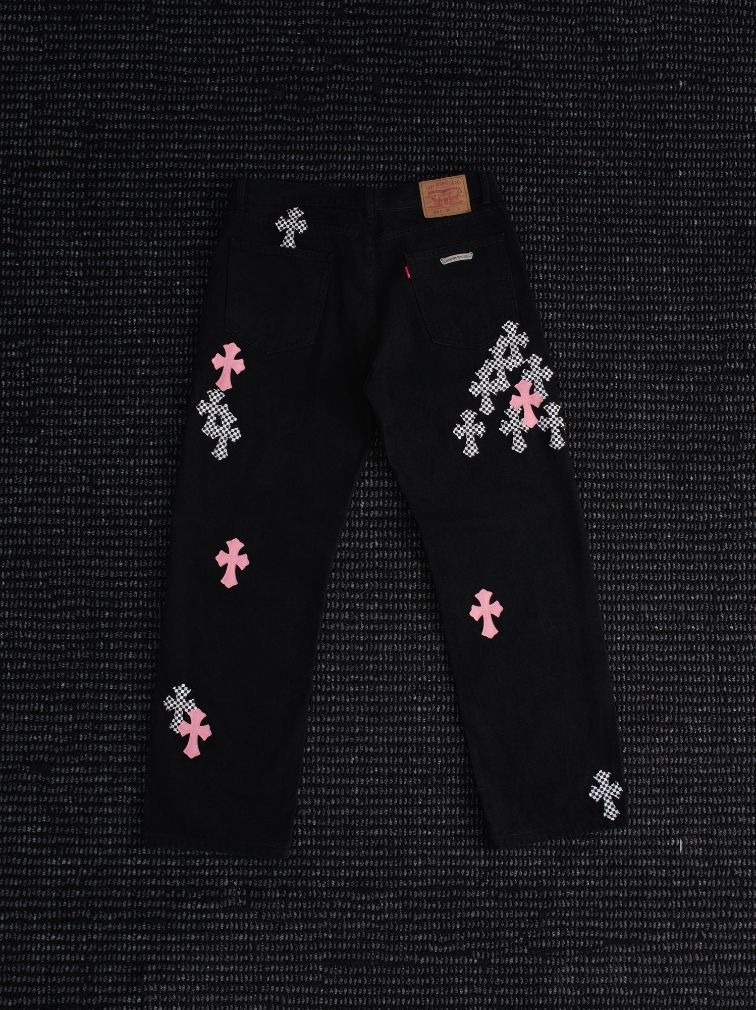 Chrome Hearts Cross Graphic Black Denim Pants — hero